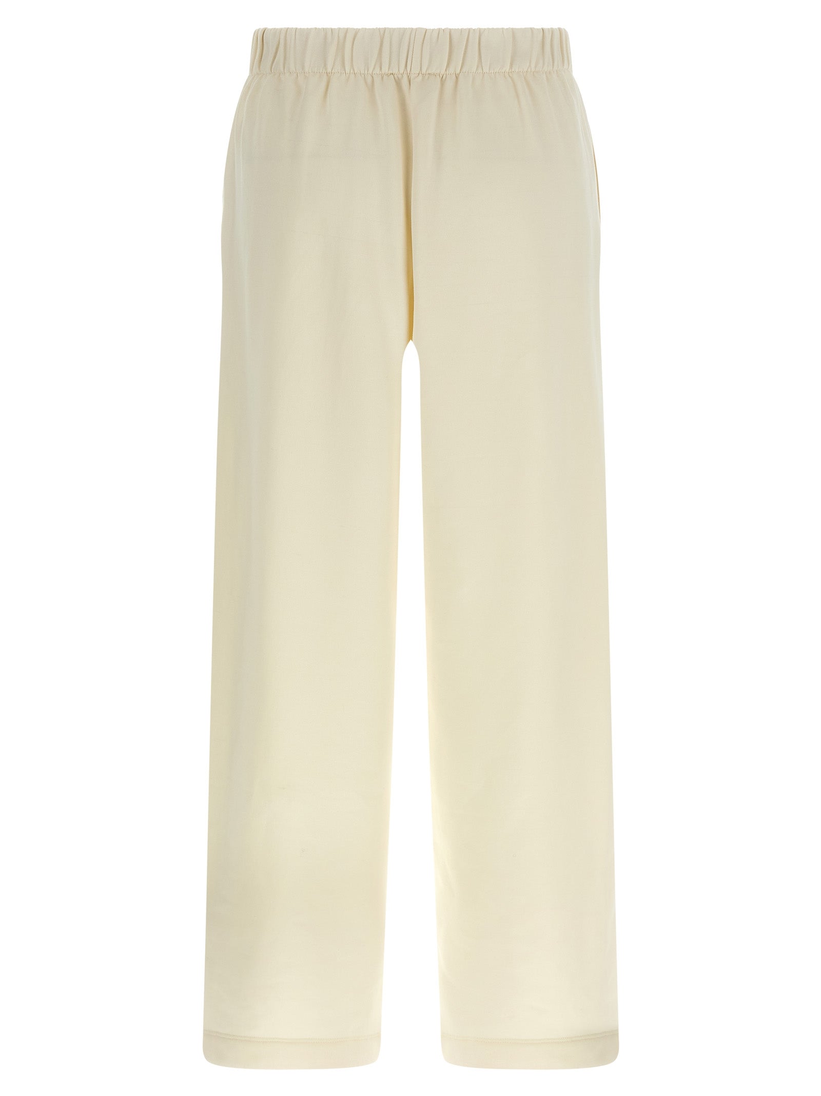 Casual Pants by Max Mara for women in silk & cotton white features an refined tailoring silhouette, showcasing a premium straight-leg with a and long cut for a refined tailoring look.