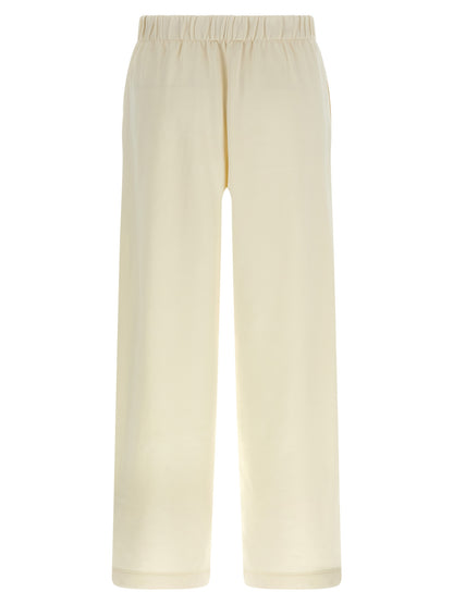 Casual Pants by Max Mara for women in silk & cotton white features an refined tailoring silhouette, showcasing a premium straight-leg with a and long cut for a refined tailoring look.