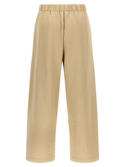 Casual Pants by Max Mara for women in silk & cotton brown features an sartorial straight-leg and long with a cut for a sartorial finish.