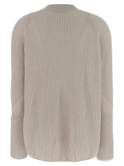 Cardigan by S Max Mara for women in wool beige features an impeccable silhouette, showcasing a sophisticated crew neckline and detail for a truly impeccable finish.