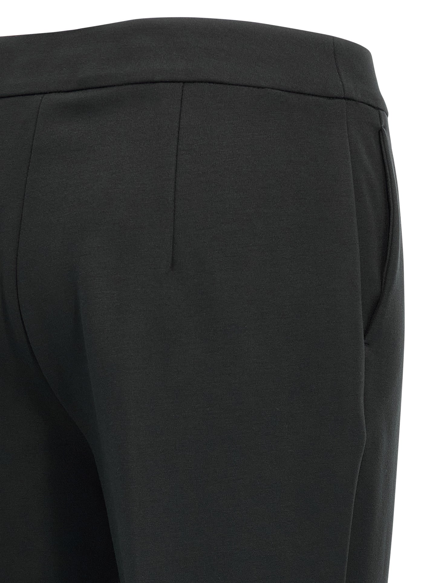 Casual Pants by Max Mara for women in stretch polyamide viscose black features a polished silhouette with a polished straight-leg & cropped, reaching a polished cropped and finished with a polished .