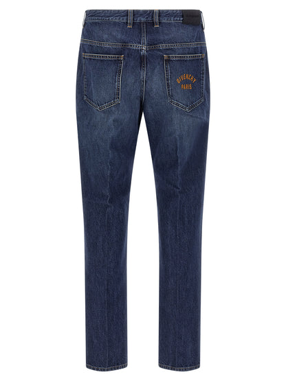 Jeans by Givenchy for men in denim cotton blue features a refined silhouette with a refined straight-leg, defined by a and a refined long for a refined finish.
