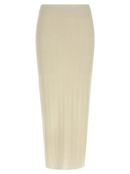 Skirt by Max Mara for women in cashmere white features a captivating silhouette, showcasing the captivating Women's Cashmere Midi Skirt design with a sophisticated midi for a captivating look.