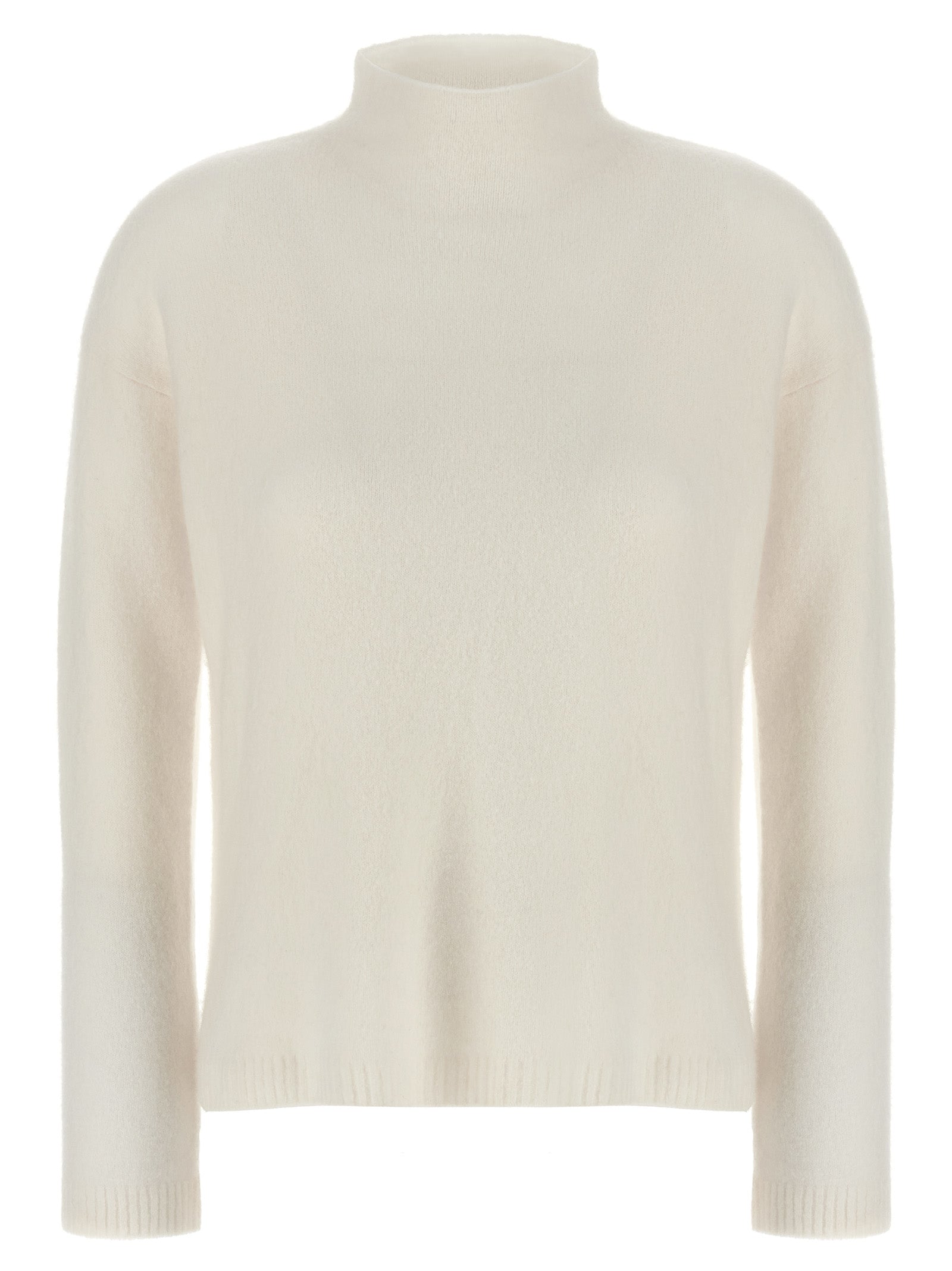 Cardigan by Max Mara for women in polyamide & cashmere white features a dramatic silhouette, showcasing a sophisticated and dramatic long-sleeve detail for a timeless, premium look.