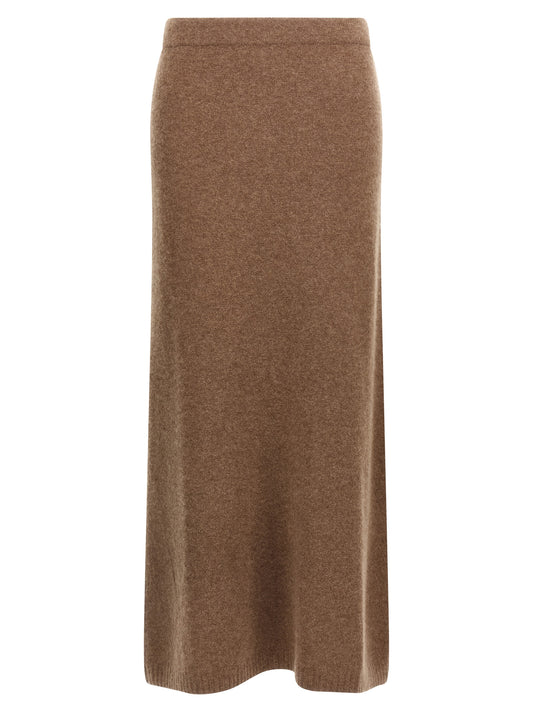 Skirt by Max Mara for women in polyamide & cashmere gray features a contoured silhouette from the Women's Wrap Flared Polyamide & Cashmere Midi Skirt collection, characterized by its contoured midi for a contoured finish.
