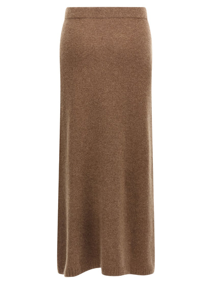 Skirt by Max Mara for women in polyamide & cashmere gray features a captivating silhouette, showcasing the captivating Women's Wrap Flared Polyamide & Cashmere Midi Skirt design with a sophisticated midi for a captivating look.