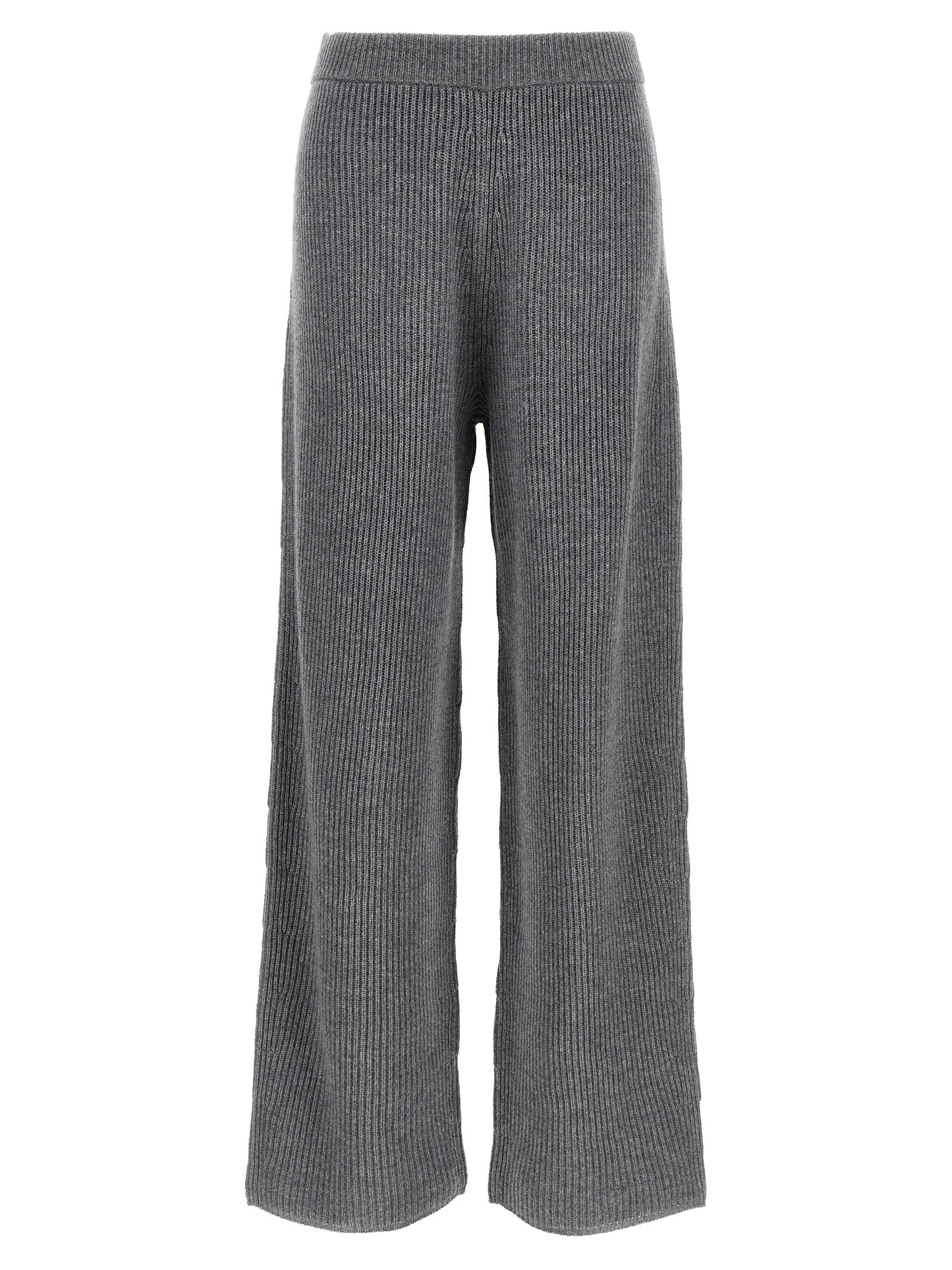 Trousers by Sportmax for women in cashmere gray presents a perennial silhouette, meticulously tailored with a straight-leg & wide cut, long finish, and an elegant .