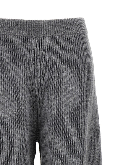 Trousers by Sportmax for women in cashmere gray features a artisanal silhouette, showcasing a sophisticated straight-leg & wide with a long and for a artisanal finish.