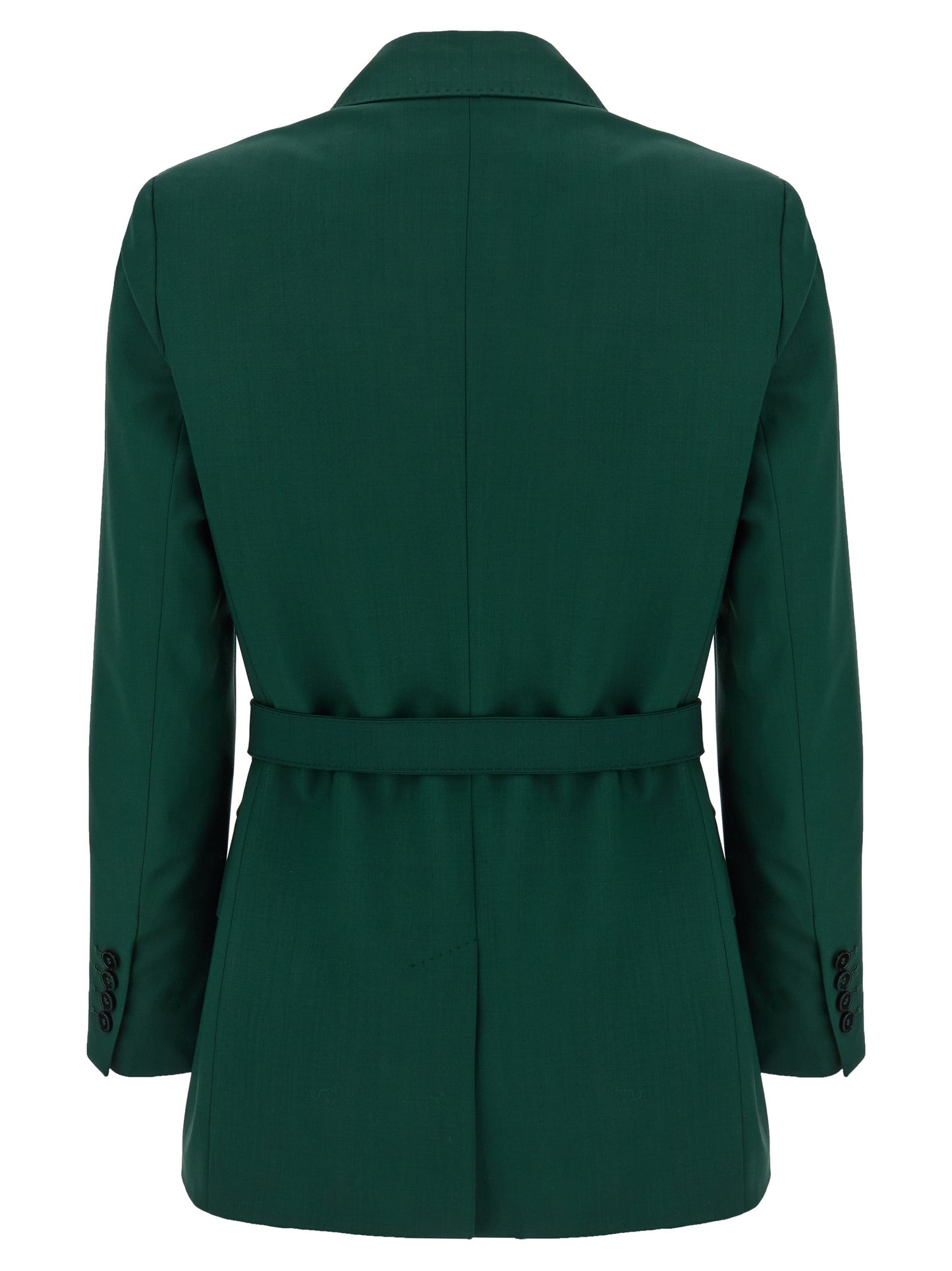 Blazer by Max Mara for women in virgin wool bicolour, green & monogram presents a distinguished silhouette, detailed with a distinguished split neckline and distinctive for a truly sophisticated finish.
