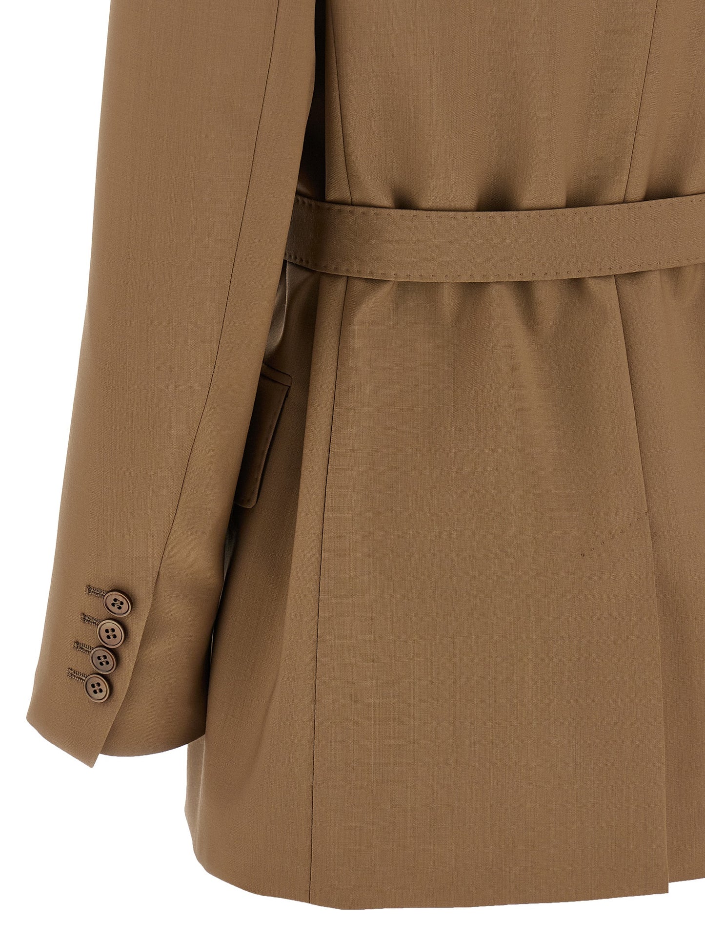 Blazer by Max Mara for women in virgin wool brown showcases a polished silhouette, highlighted by a refined and polished for a sophisticated finish.