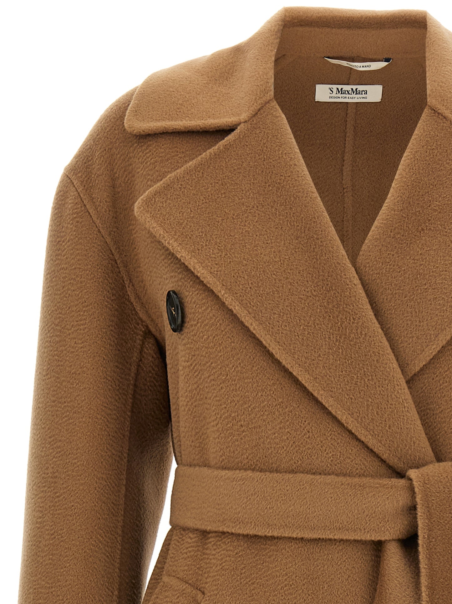 S Max Mara Brown Virgin Wool Coat