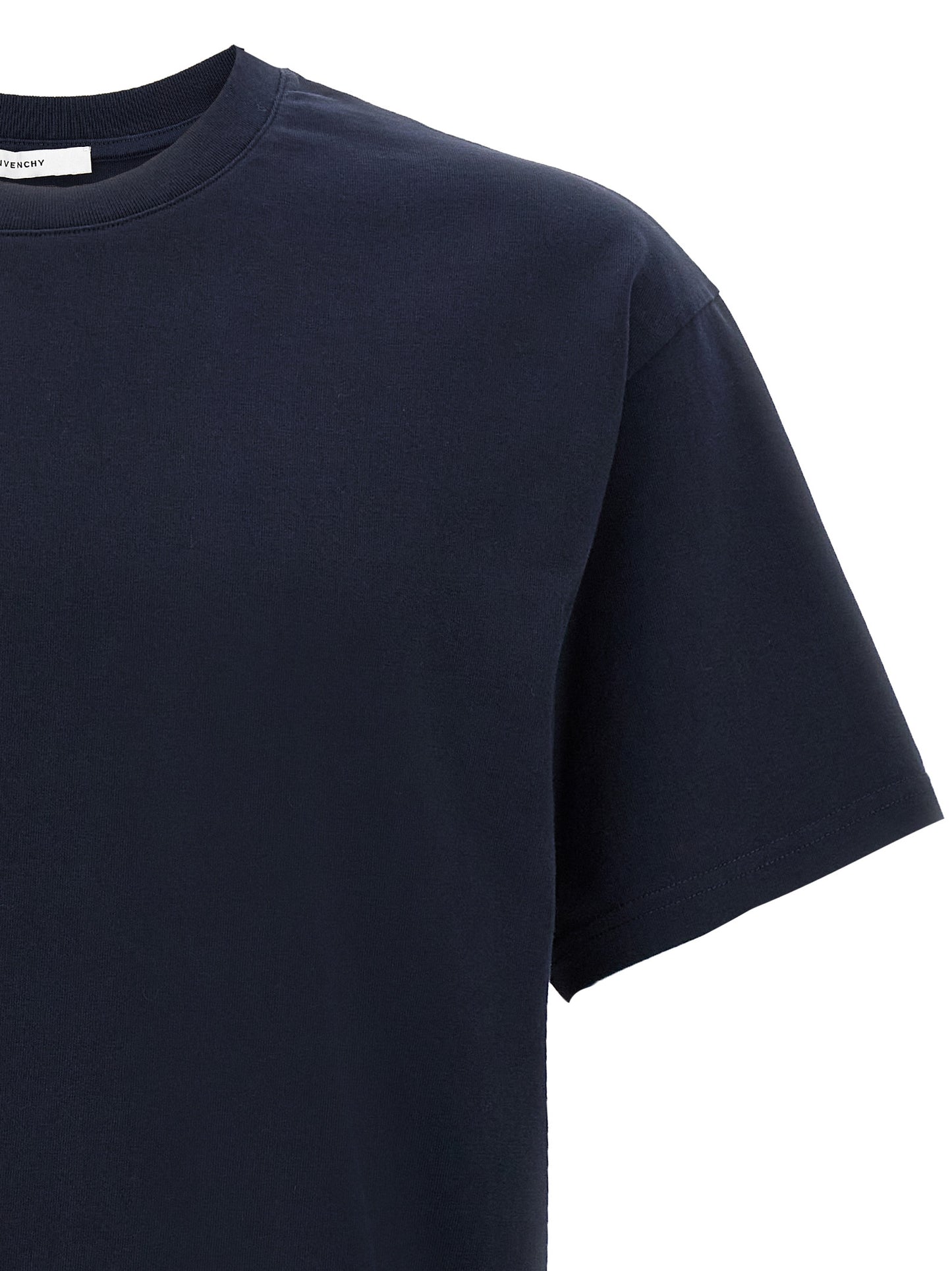 T-Shirt by Givenchy for men in cotton blue & print showcases a fashionable silhouette, elegantly detailed with a fashionable and for a sophisticated, high-fashion look.