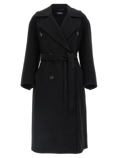 S Max Mara Black Virgin Wool Coat