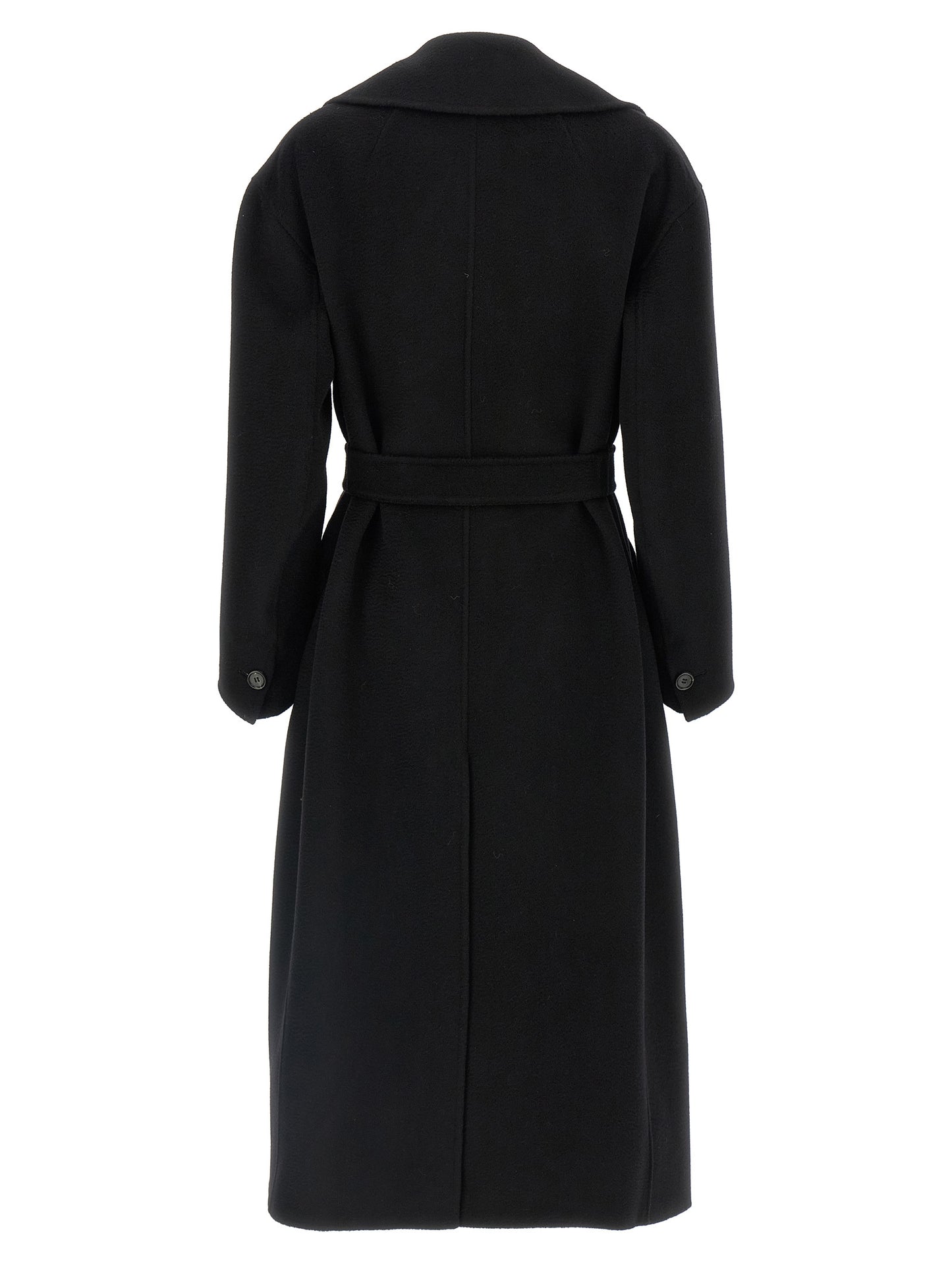 S Max Mara Black Virgin Wool Coat