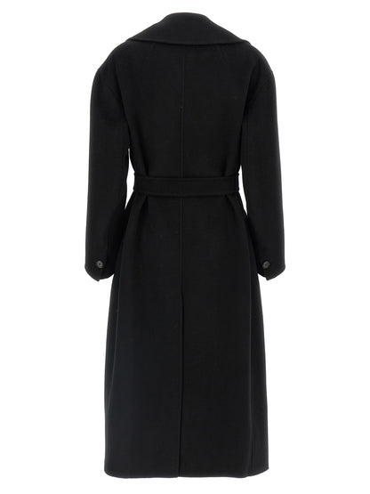 S Max Mara Black Virgin Wool Coat