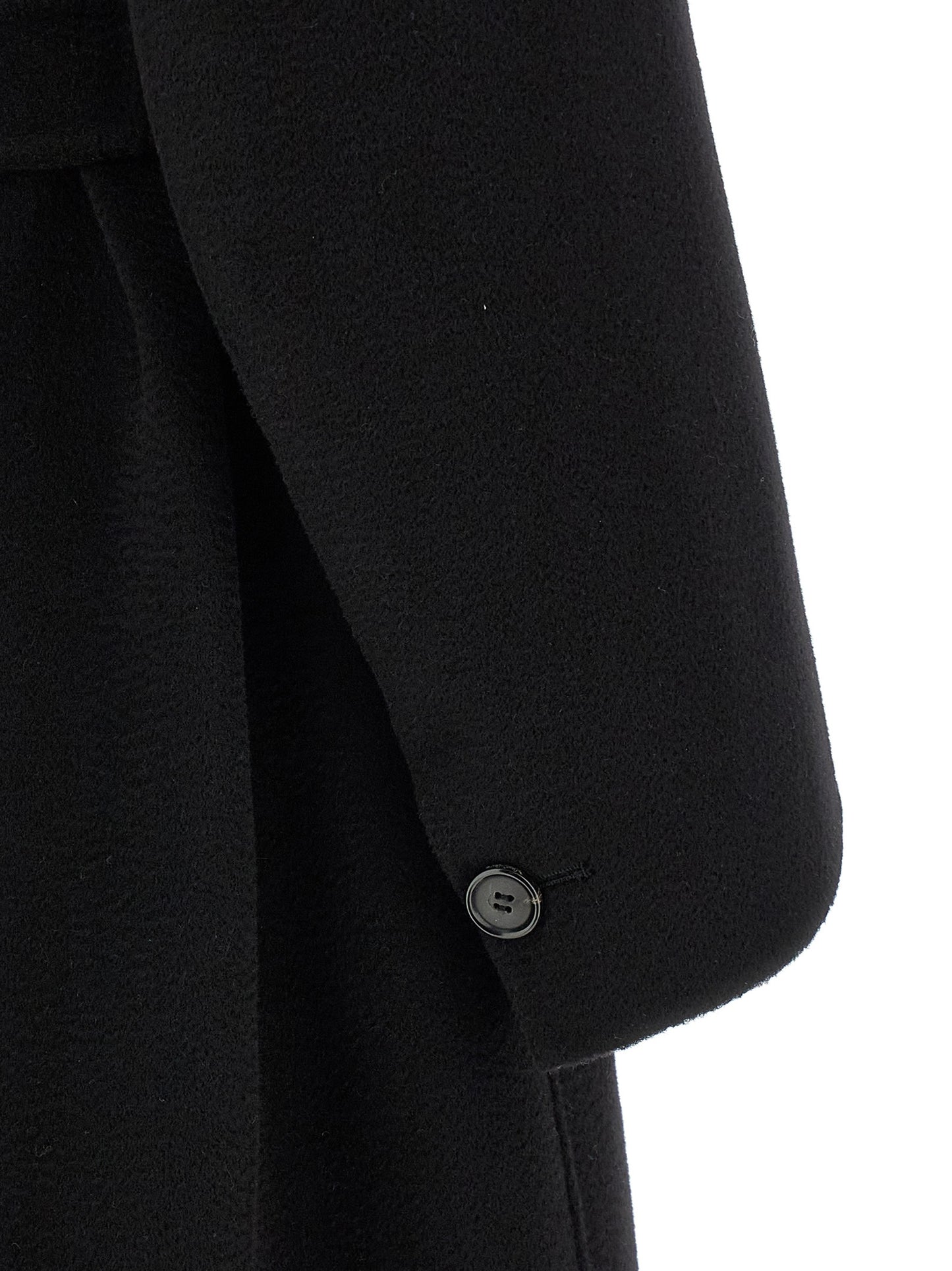 S Max Mara Black Virgin Wool Coat