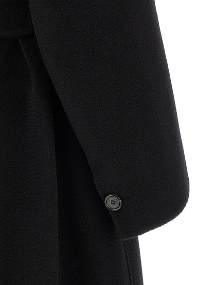 S Max Mara Black Virgin Wool Coat
