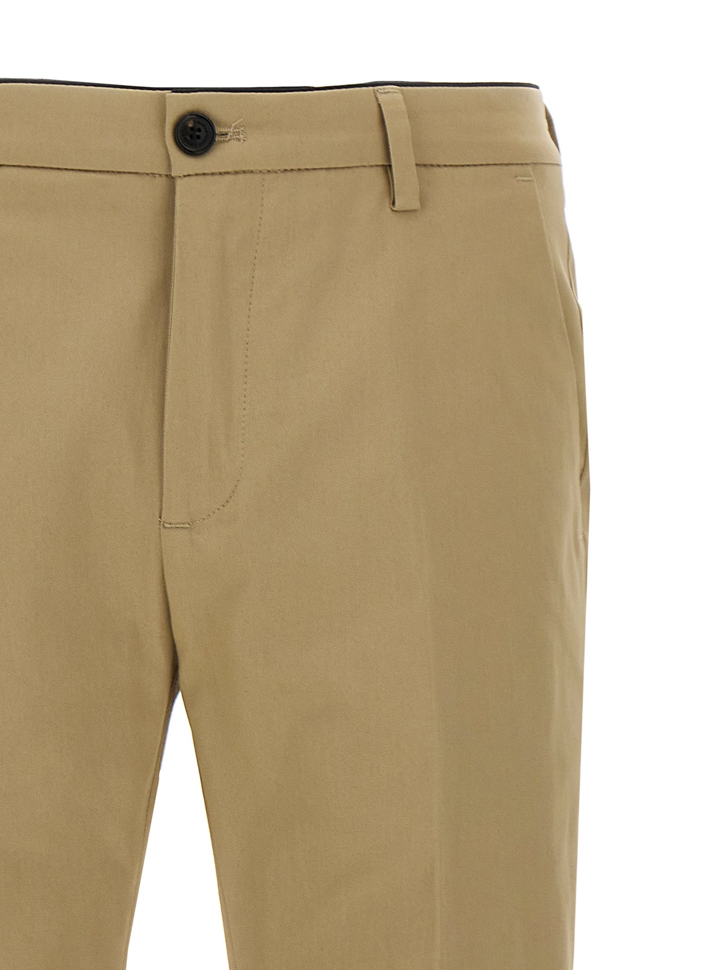 Trousers by Department 5 for men in stretch cotton beige features a tailored silhouette with a tailored cropped, defined by its cropped and a sophisticated .
