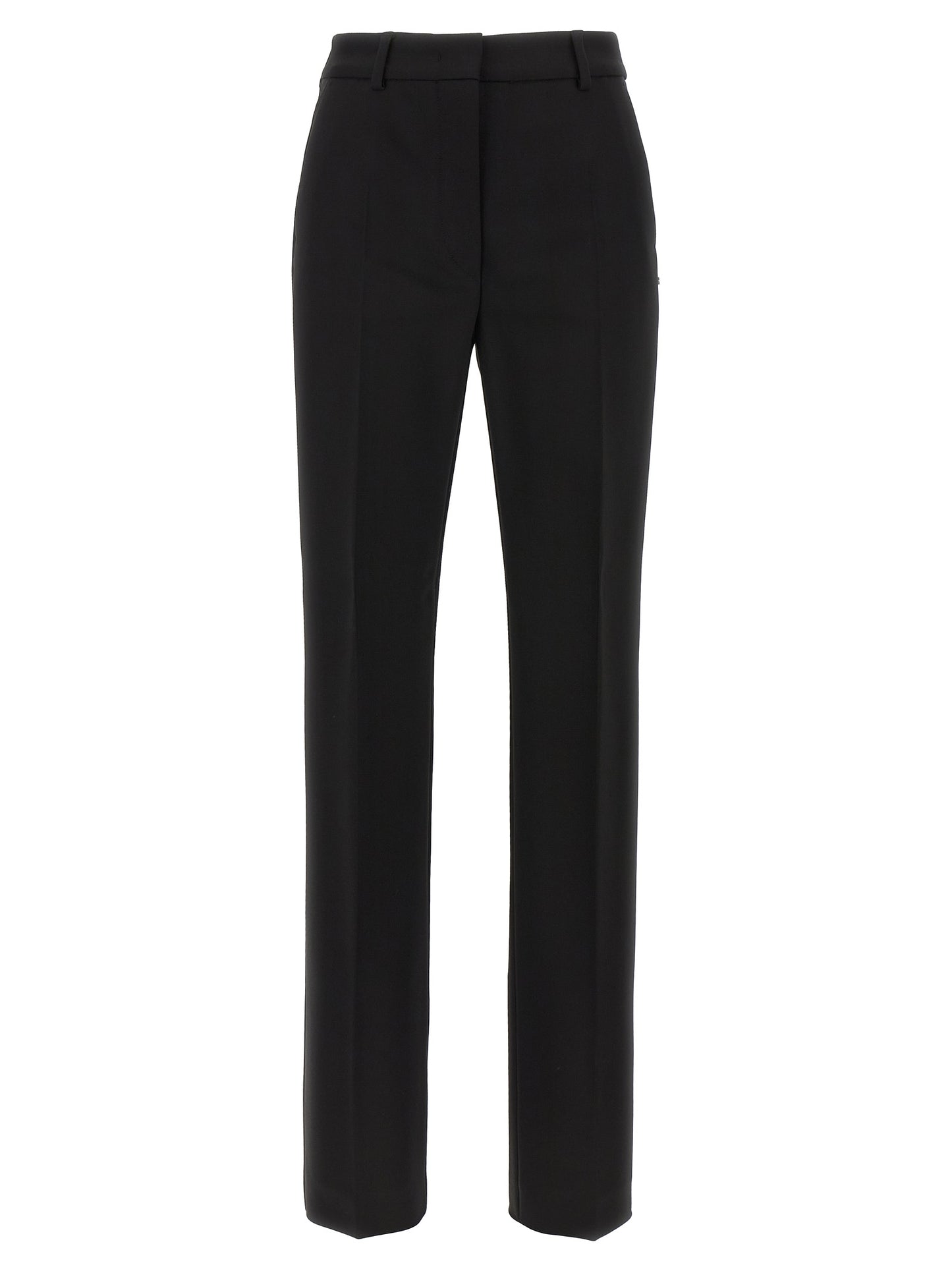 Sportmax Women's Cigarette Low Rise Stretch Viscose Trousers - Black