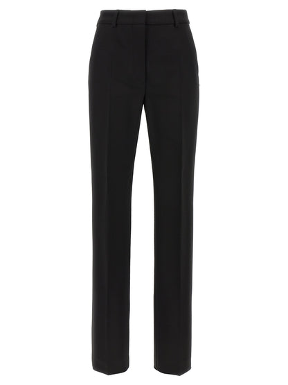 Sportmax Women's Cigarette Low Rise Stretch Viscose Trousers - Black