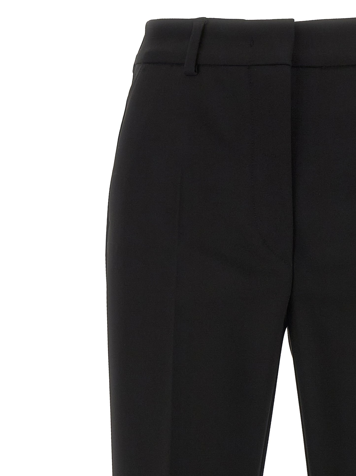 Sportmax Women's Cigarette Low Rise Stretch Viscose Trousers - Black