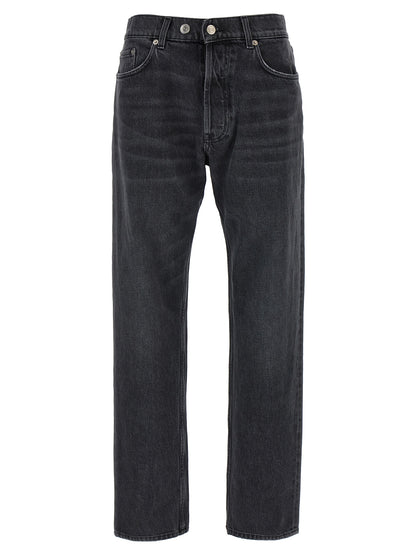 Jeans by Department 5 for men in stretch denim cotton black features an refined tailoring silhouette, showcasing a premium straight-leg & cropped with a and cropped cut for a refined tailoring look.