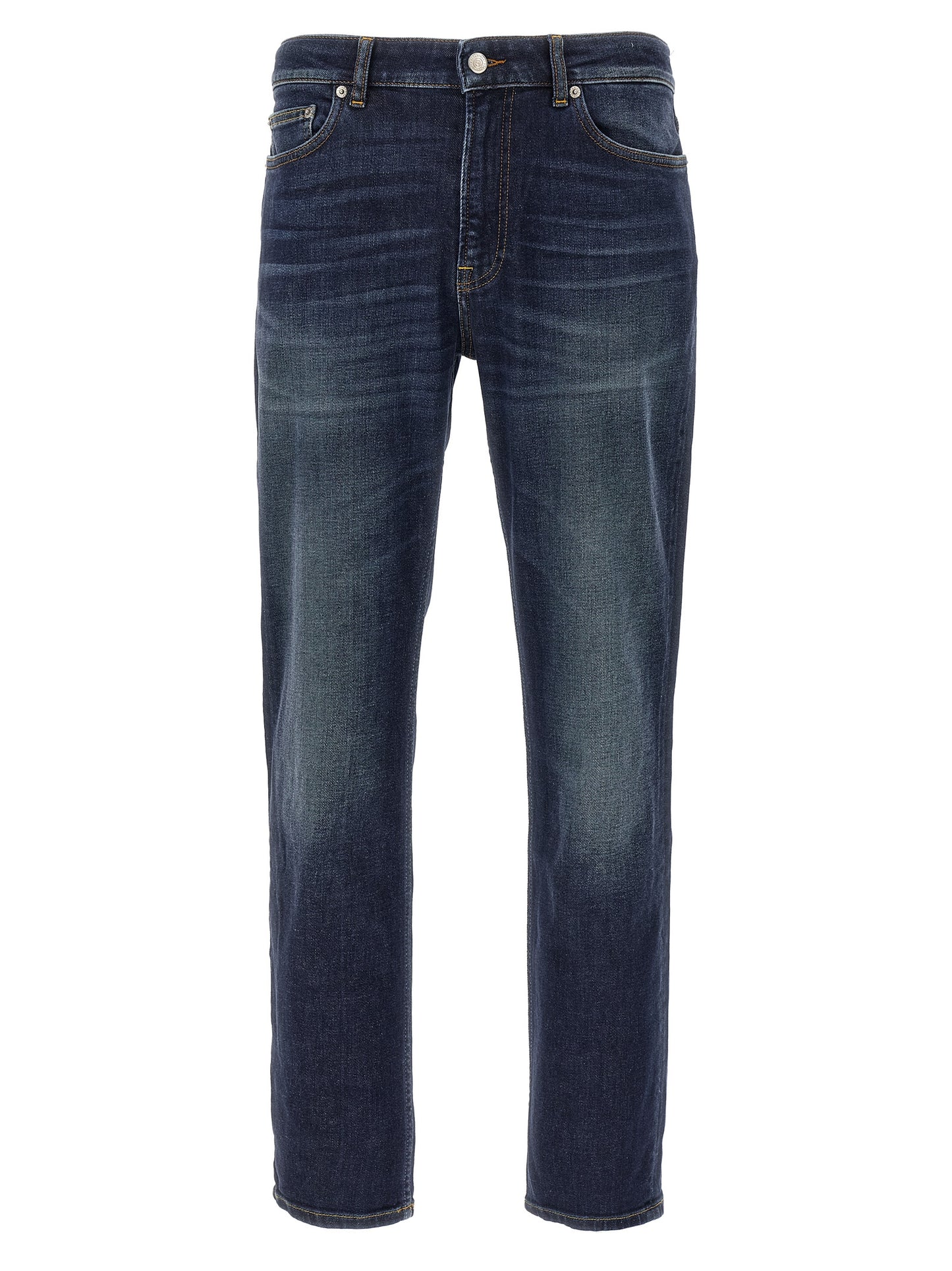 Jeans by Department 5 for men in stretch denim cotton blue features an sophisticated and straight-leg & regular-fit with a precise long, creating a sophisticated and sophisticated silhouette.