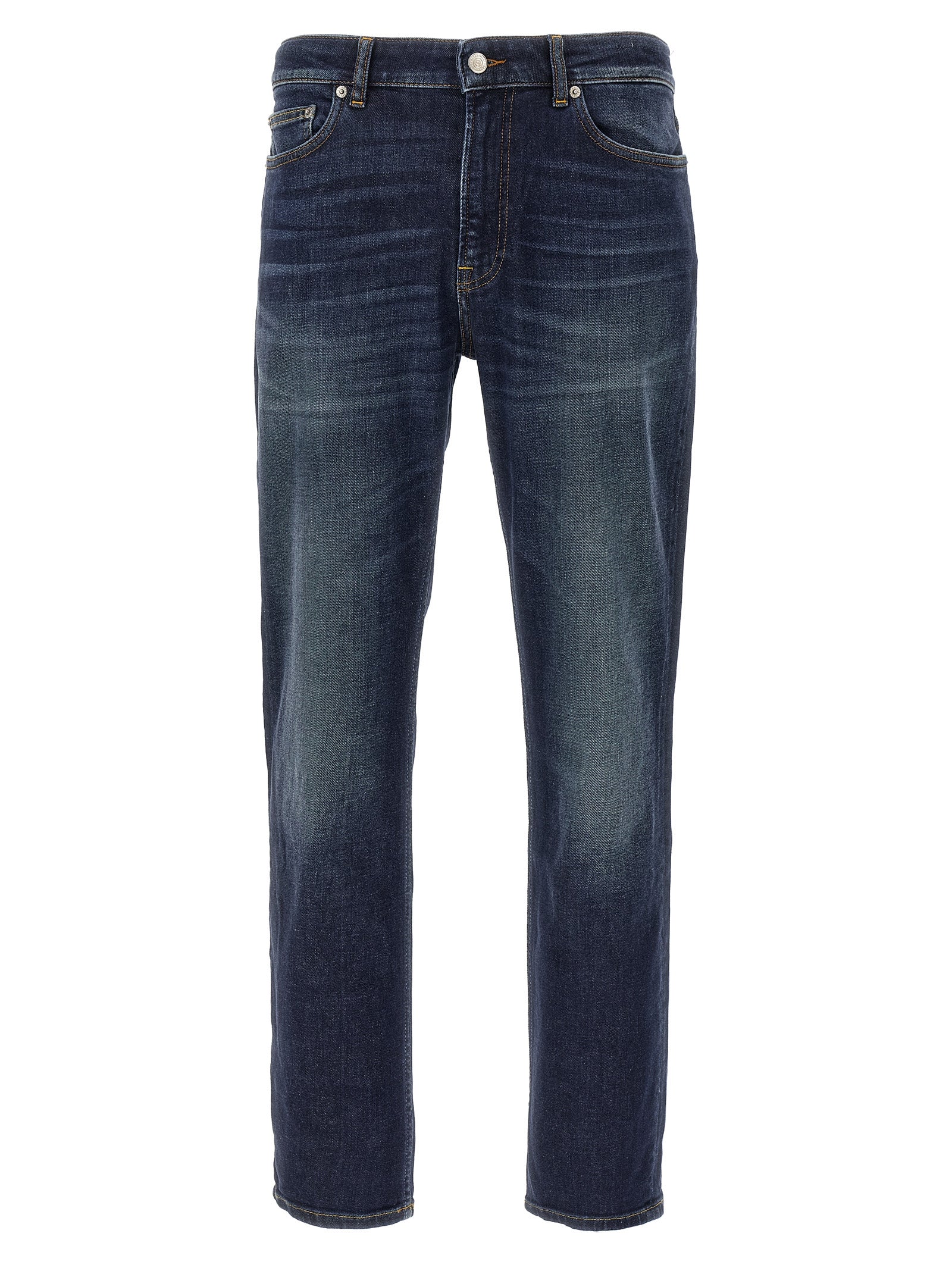 Jeans by Department 5 for men in stretch denim cotton blue features an sophisticated and straight-leg & regular-fit with a precise long, creating a sophisticated and sophisticated silhouette.
