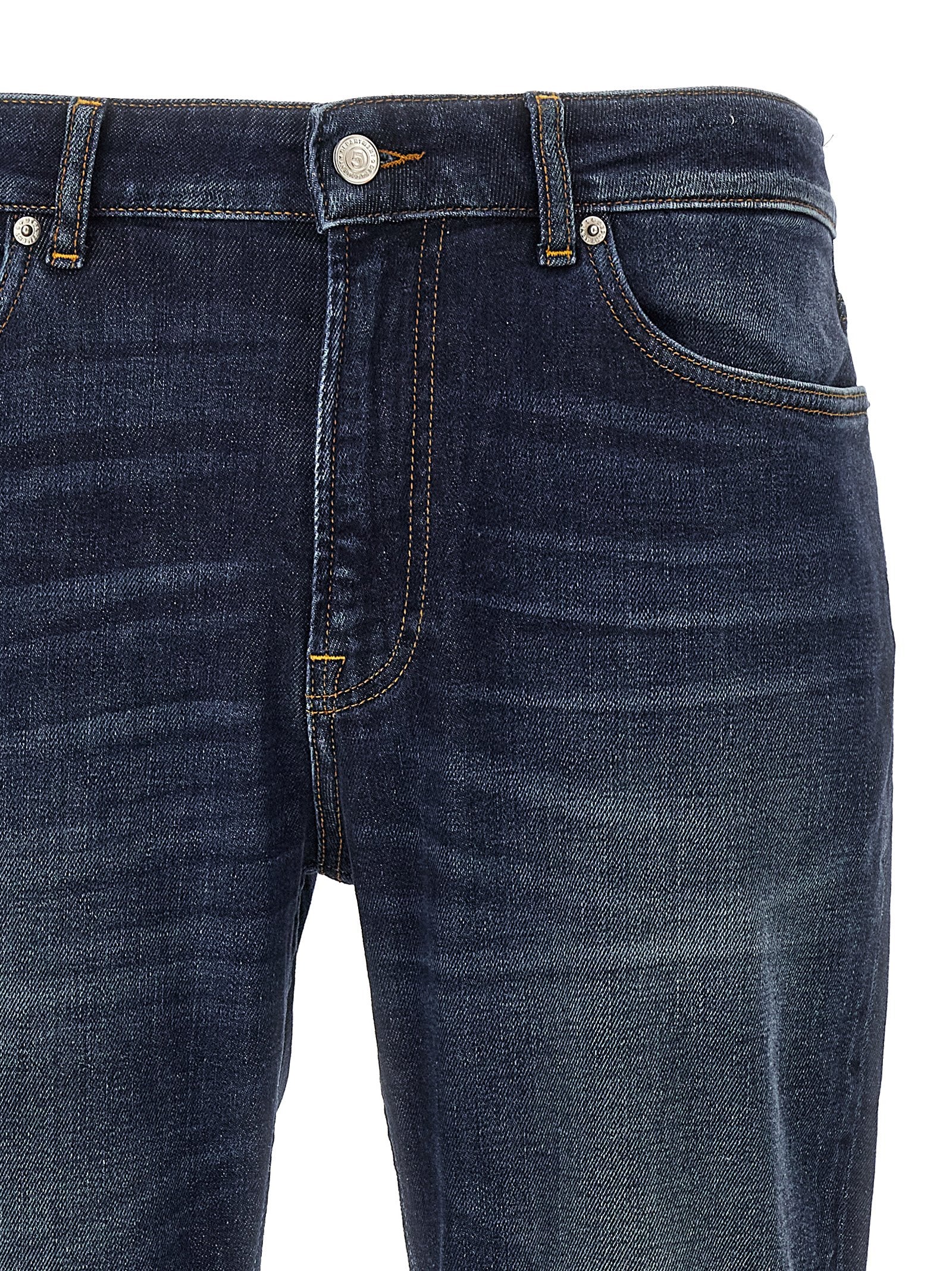 Jeans by Department 5 for men in stretch denim cotton blue presents a refined pantology silhouette, artfully defined by a refined pantology straight-leg & regular-fit, long, and a sophisticated .