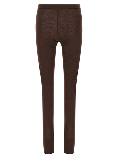 Activewear Leggings by Jil Sander for women in polyester & virgin wool bordeaux & print features an dynamic leggings with long and , showcasing functional .