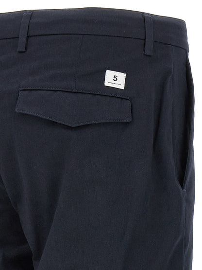 Trousers by Department 5 for men in stretch cotton gray features an sartorial silhouette, showcasing a precise cropped and cropped with a sartorial for a refined look.