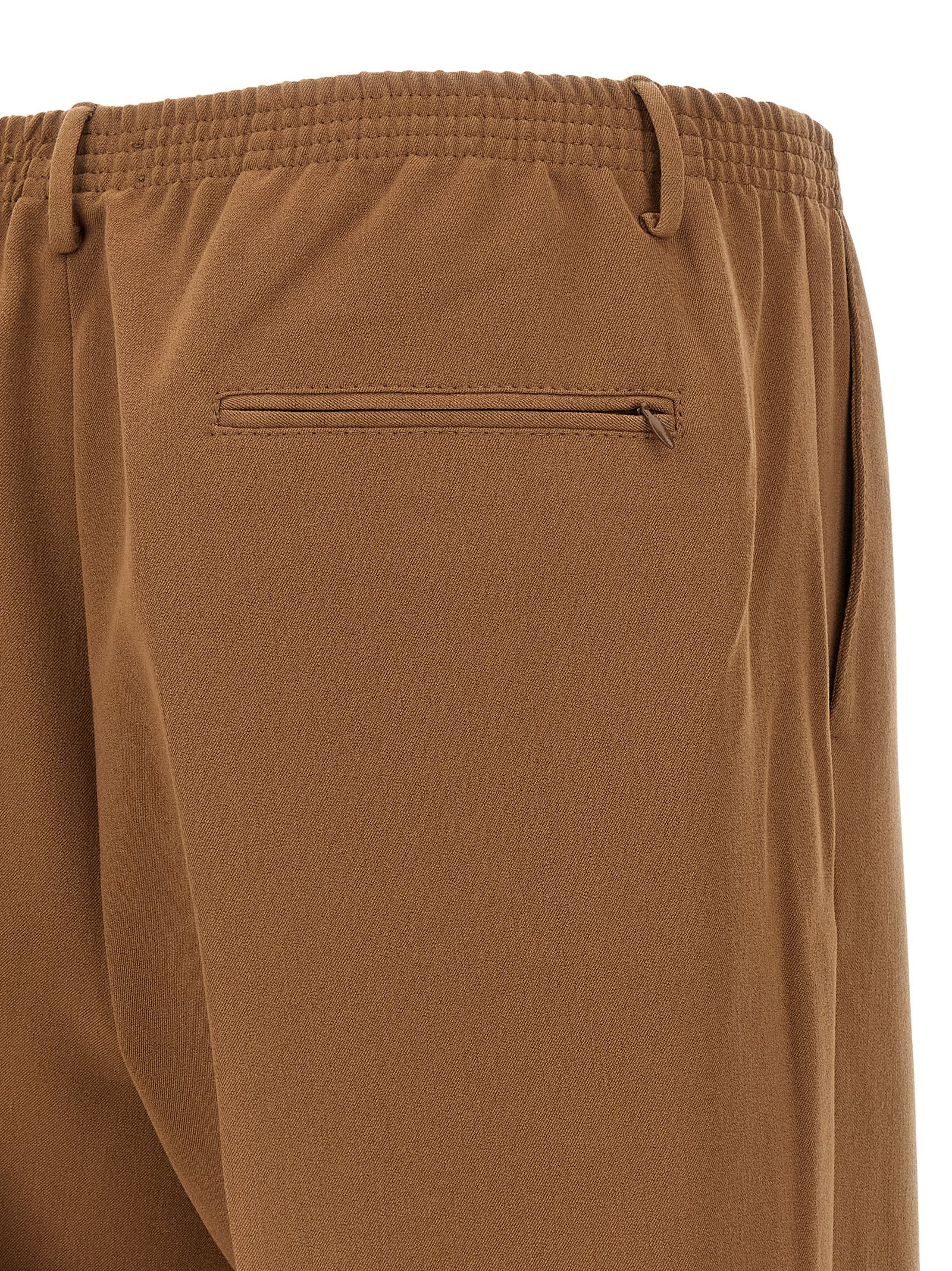 Trousers by CELLAR DOOR for men in stretch viscose polyester brown presents a smart silhouette, meticulously detailed with a smart straight-leg, a smart long, and a smart .