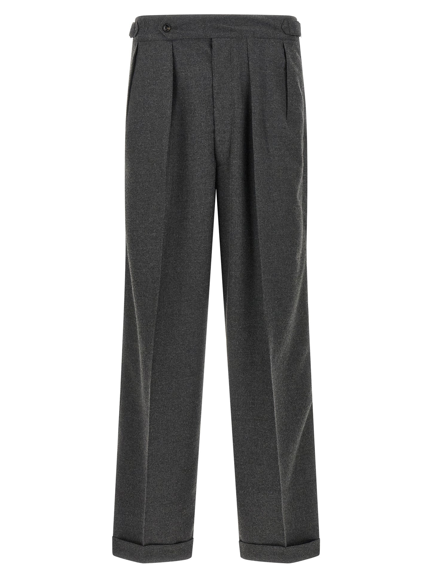 Casual Pants by CELLAR DOOR for men in polyester & viscose gray features a refined silhouette with a refined straight-leg, defined by a and a refined long for a refined finish.