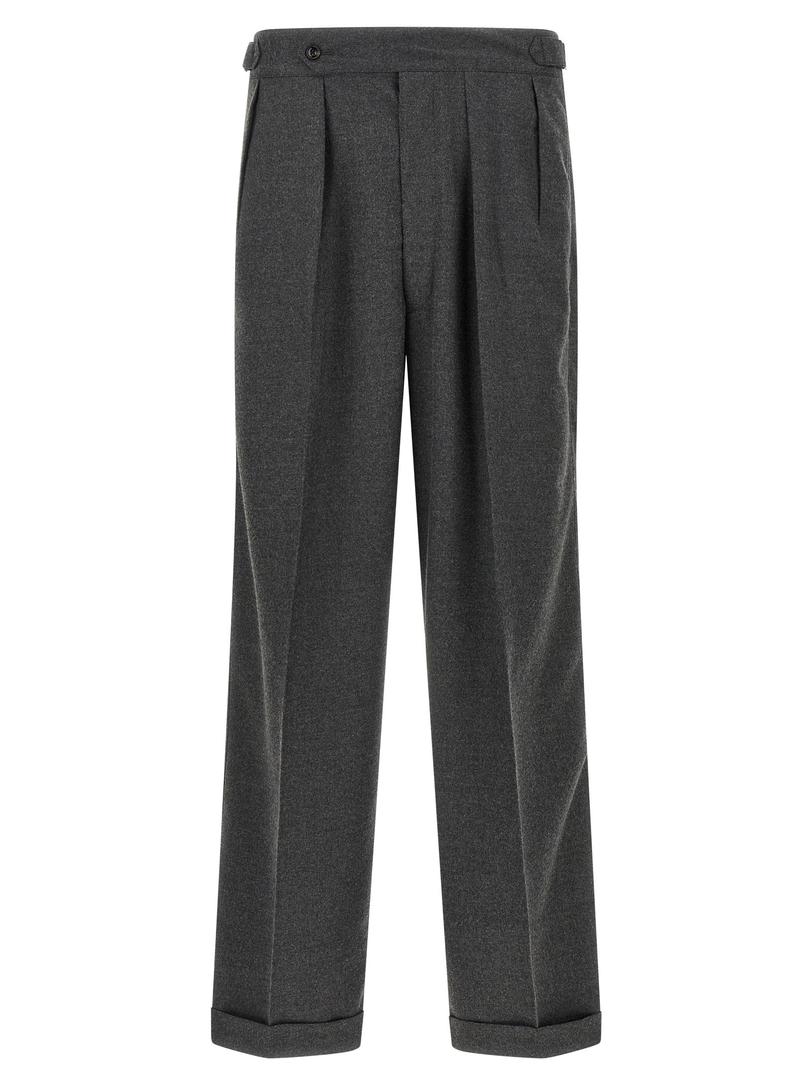Casual Pants by CELLAR DOOR for men in polyester & viscose gray features a refined silhouette with a refined straight-leg, defined by a and a refined long for a refined finish.