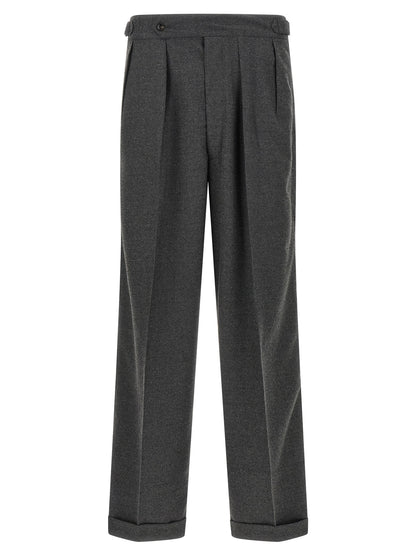 Casual Pants by CELLAR DOOR for men in polyester & viscose gray features a refined silhouette with a refined straight-leg, defined by a and a refined long for a refined finish.