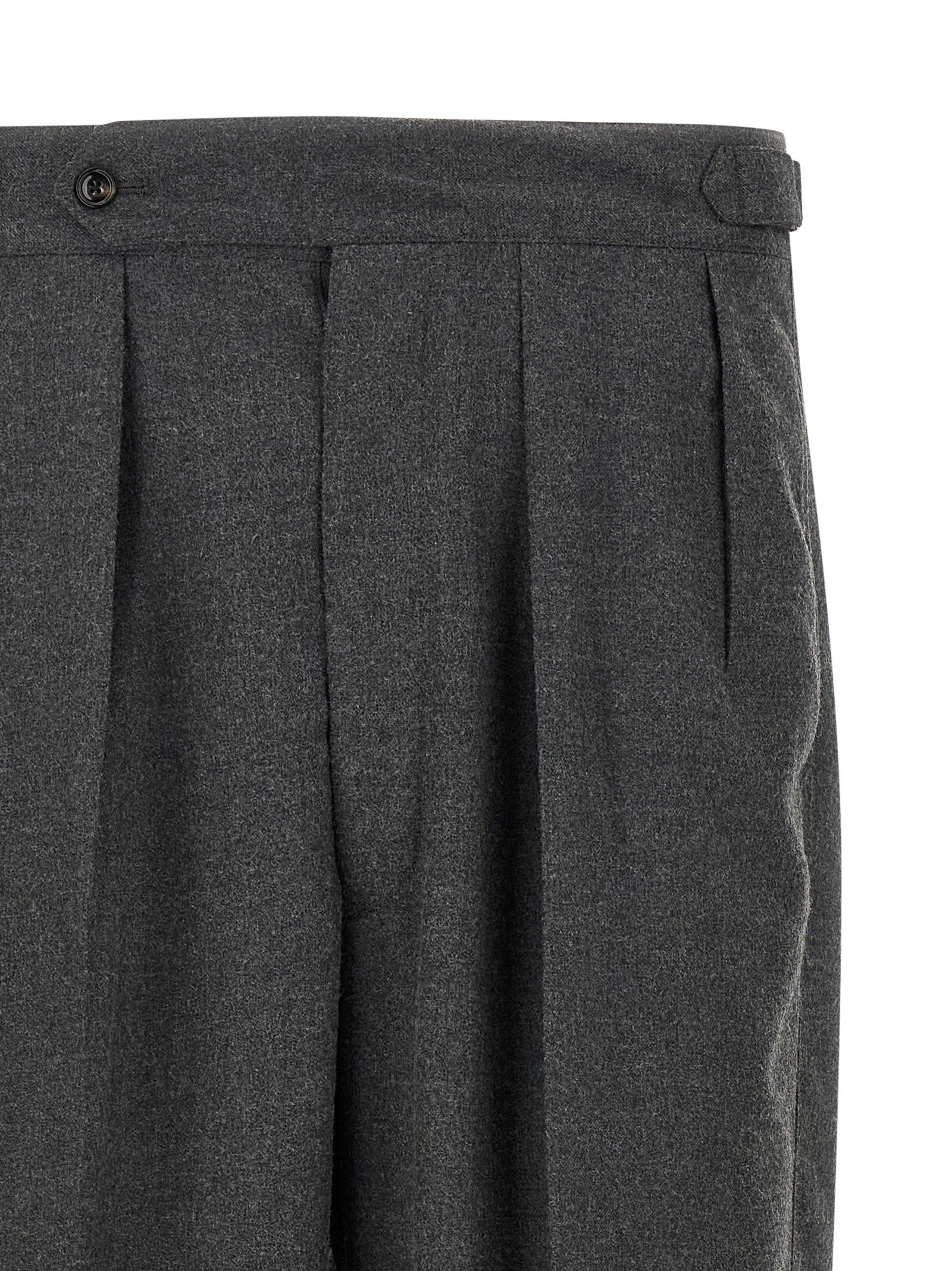 Casual Pants by CELLAR DOOR for men in polyester & viscose gray features a polished silhouette with a polished straight-leg, reaching a polished long and finished with a polished .