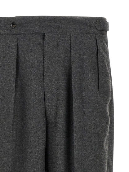 Casual Pants by CELLAR DOOR for men in polyester & viscose gray features a polished silhouette with a polished straight-leg, reaching a polished long and finished with a polished .