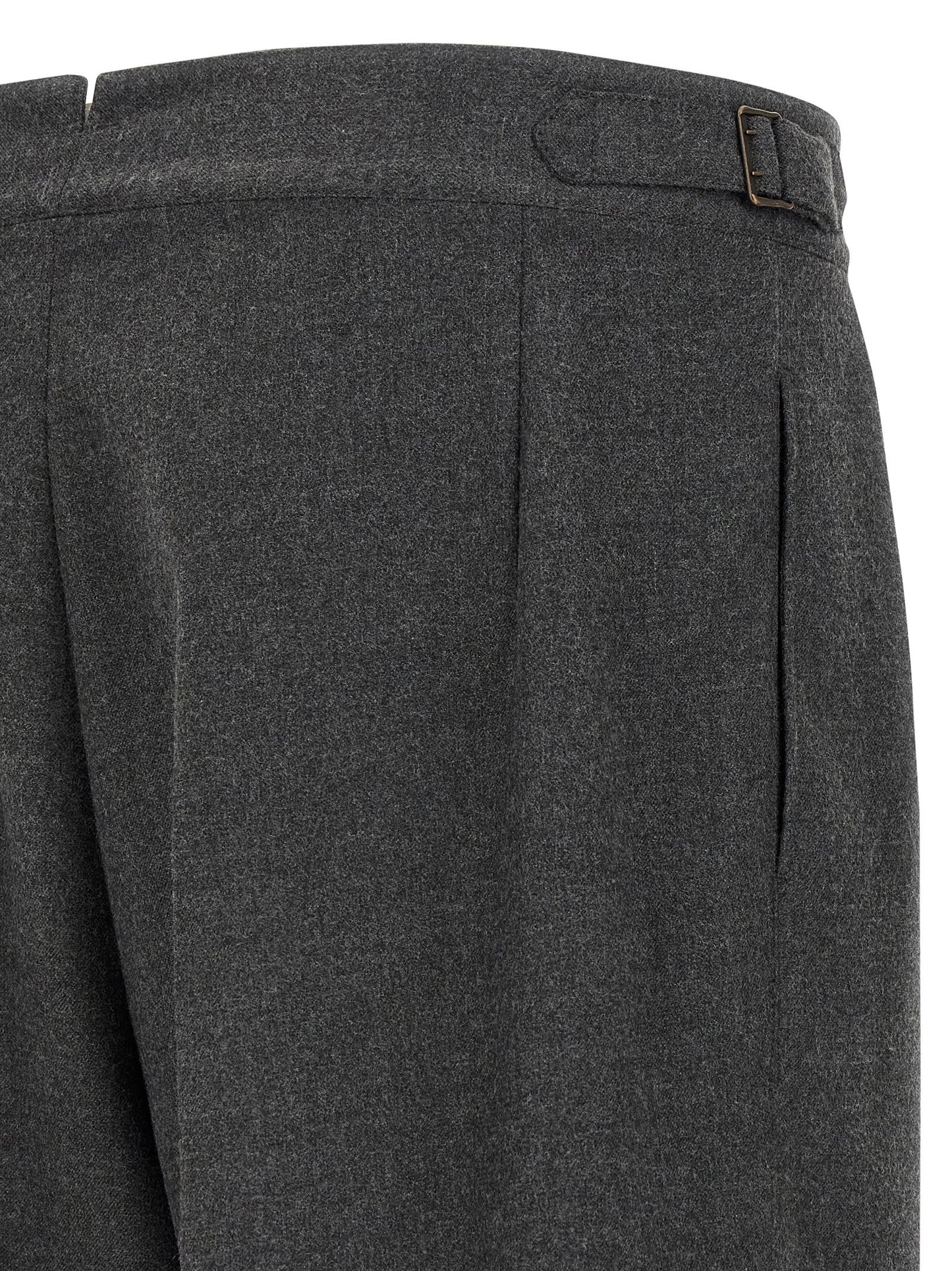 Casual Pants by CELLAR DOOR for men in polyester & viscose gray features an refined tailoring silhouette, showcasing a premium straight-leg with a and long cut for a refined tailoring look.