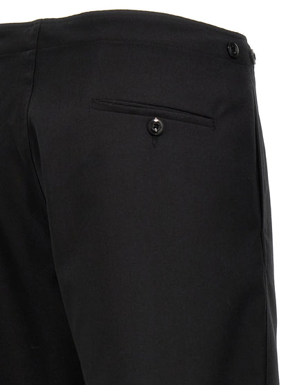 Trousers by CELLAR DOOR for men in polyester viscose wool black features an sartorial silhouette, showcasing a precise straight-leg and long with a sartorial high rise for a refined look.