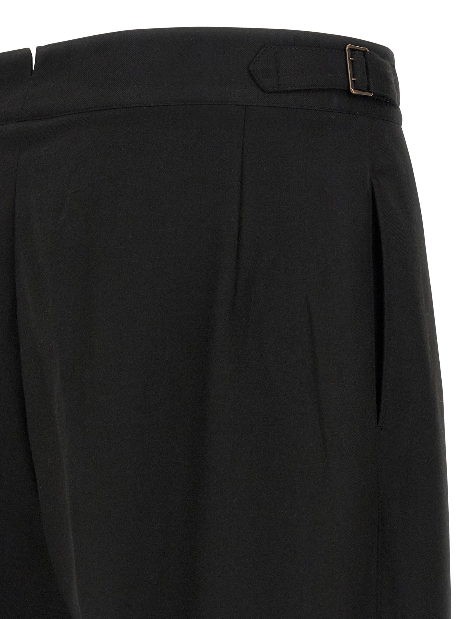 Trousers by CELLAR DOOR for men in polyester & viscose black features an sartorial silhouette, showcasing a precise straight and long with a sartorial for a refined look.
