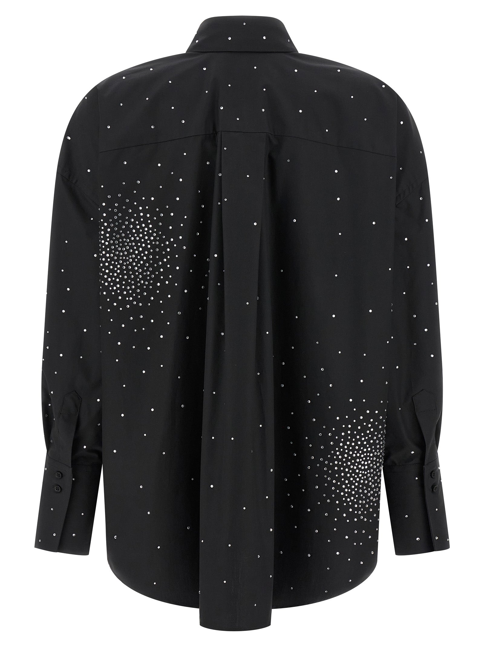 Blouse by Giuseppe Di Morabito for women in cotton & rhinestone black showcases a sublime silhouette, artfully detailed with a sublime and for a sophisticated, sublime finish.