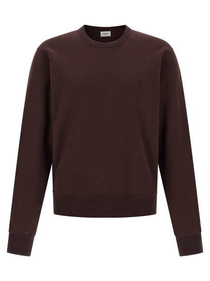 Sweatshirt by Saint Laurent for men in cotton bordeaux features an exquisite silhouette, showcasing long-sleeve and crew neckline details for a exquisite look.