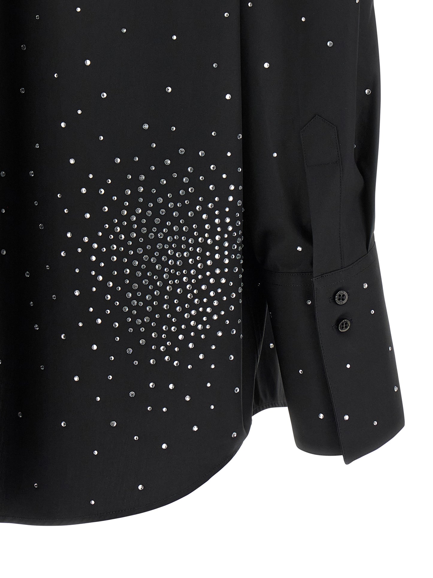 Blouse by Giuseppe Di Morabito for women in cotton & rhinestone black, featuring a nuanced and nuanced for a sophisticated finish.