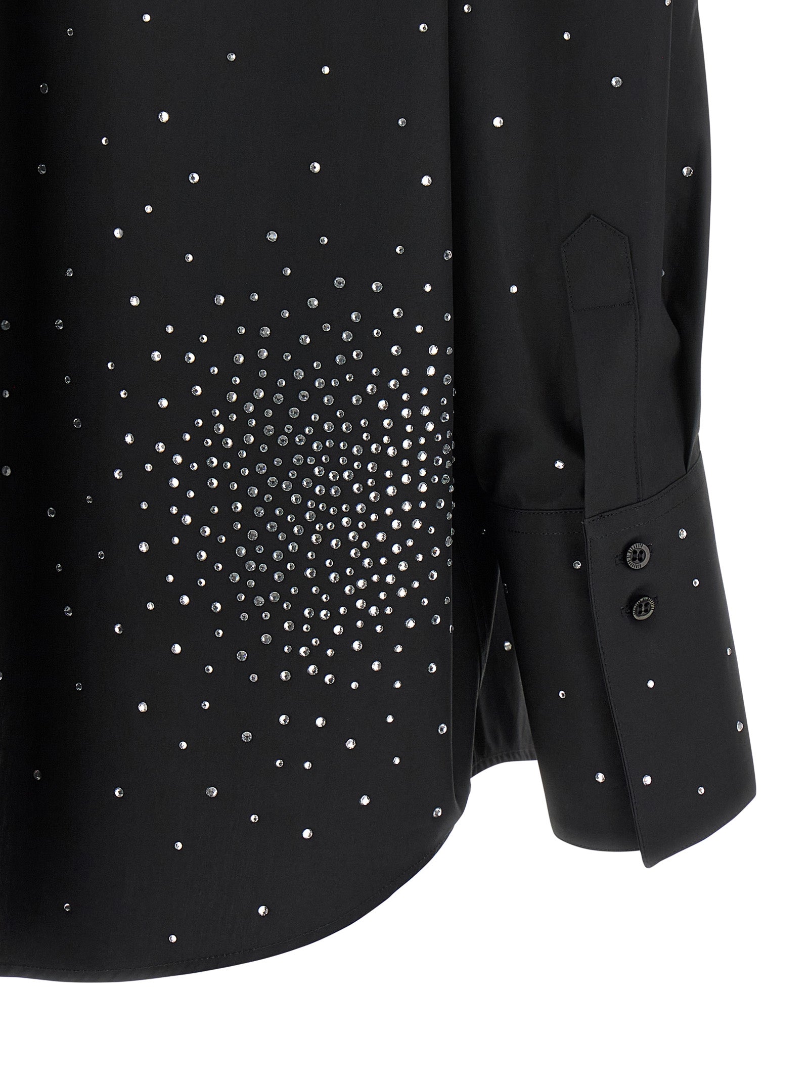 Blouse by Giuseppe Di Morabito for women in cotton & rhinestone black, featuring a nuanced and nuanced for a sophisticated finish.