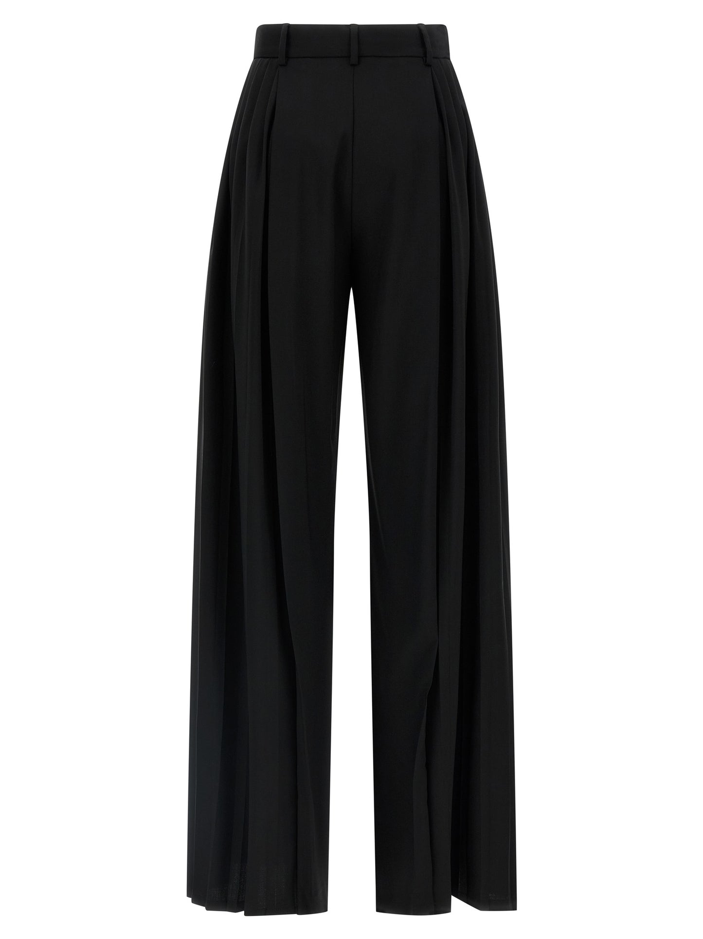 Trousers by Giuseppe Di Morabito for women in canvas & virgin wool black features a tailored silhouette with a tailored wide, defined by its long and a sophisticated high rise.