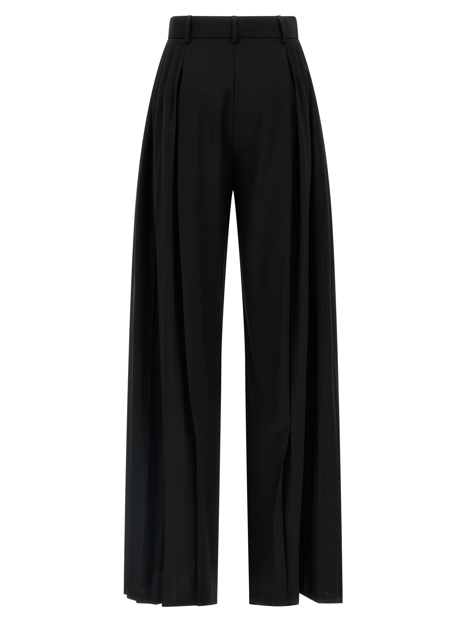 Trousers by Giuseppe Di Morabito for women in canvas & virgin wool black features a tailored silhouette with a tailored wide, defined by its long and a sophisticated high rise.