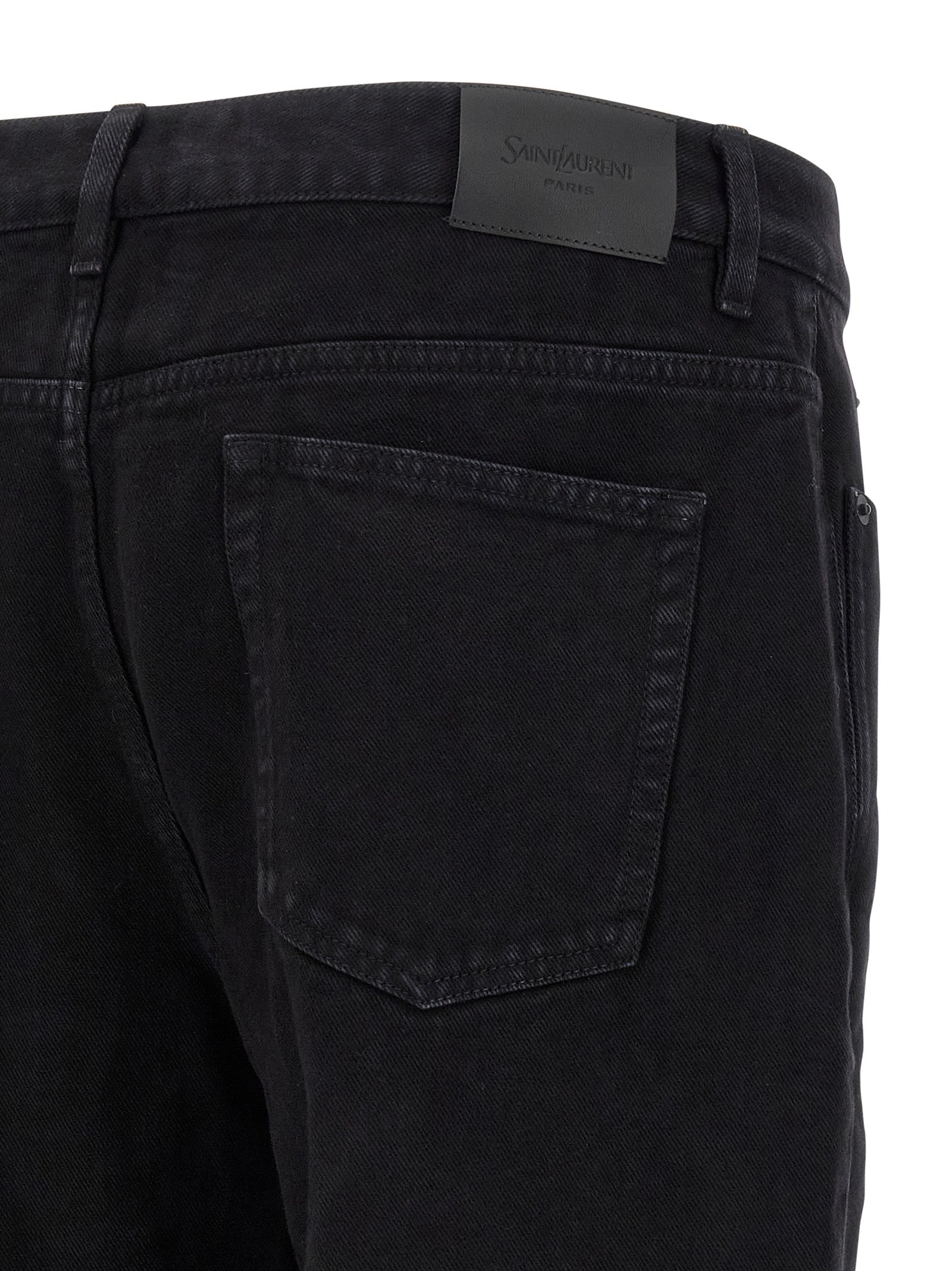 Jeans by Saint Laurent for men in denim cotton black features an sophisticated and straight-leg with a precise long, creating a sophisticated and sophisticated silhouette.