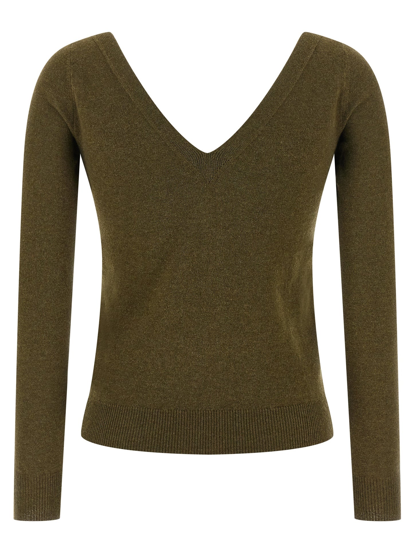 Cardigan by Saint Laurent for women in cashmere bicolour & green features an crisp silhouette, showcasing a sophisticated v-neck neckline and detail for a truly crisp finish.