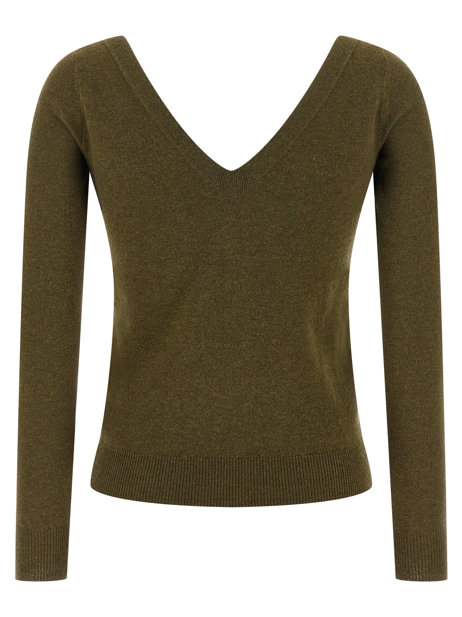 Cardigan by Saint Laurent for women in cashmere bicolour & green features an crisp silhouette, showcasing a sophisticated v-neck neckline and detail for a truly crisp finish.