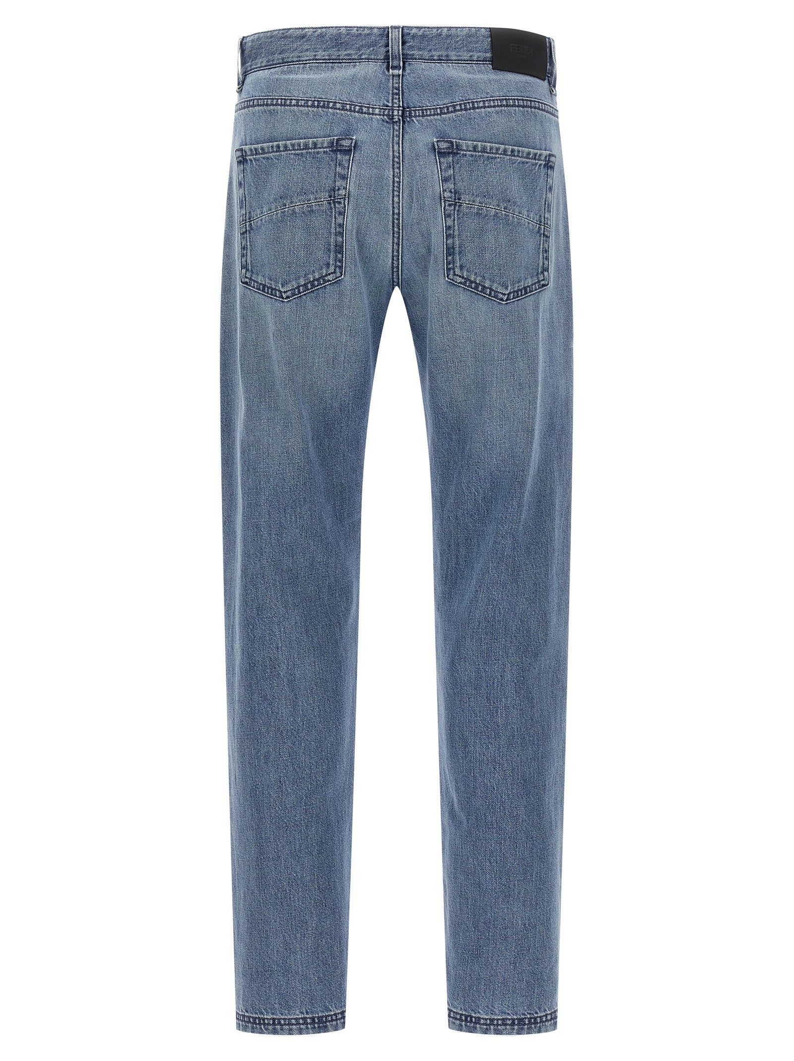 Jeans by Fendi for men in denim cotton light-blue features a refined silhouette with a refined straight-leg, defined by a and a refined long for a refined finish.